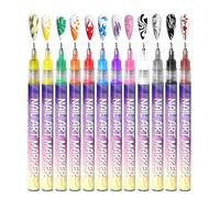 Juego de 12 rotuladores para arte de uñas, punta extrafina de 0,5 mm, para decorar graffiti (12 unidades, juego A)