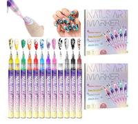 Juego De 12 Rotuladores Para DecoracióN De UñAs,Rotuladores Para DecoracióN De UñAs Con Esmalte De Gel,LáPiz De Pintura Para UñAs,Secado RáPido,Con Puntas Finas,DecoracióN De Manicura (2 juegos)