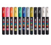 Juego de 12 rotuladores profesionales Uni Posca PC-1M, incluye rotuladores extra de color negro y blanco