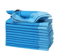 Juego de 12 servilletas de tela de algodσn, de 20 x 20, color azul, con doble vainica, lavables a mαquina, para bodas, fiestas y padres