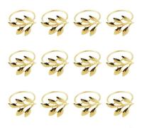 Juego de 12 servilleteros de metal, elegante servilleta chapada para anillos para bodas, fiestas y cenas diarias, para fácil de usar y para decoración de mesa duradera (1 (dorado)