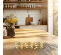 Juego de 12 servilleteros de metal para mesas de boda y fiesta con construcción de metal chapado para mejorar la configuración de la mesa y la organización de servilletas (oro y dorado)