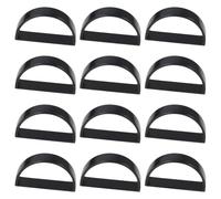 Juego de 12 servilleteros negros con hebilla para servilletas, soporte simple de semicírculo, anillo de servilleta de metal para aniversario, cumpleaños, decoración de fiesta de Navidad