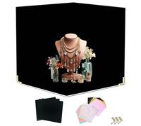 Juego de 12 Tablas de Fondo fotográfico de Terciopelo Negro Que absorben la luz, para Alimentos, Joyas, cosméticos y Maquillaje