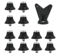 Juego de 12 tacos de botas de rugby de aleación de aluminio antideslizantes para zapatos de fútbol de suelo firme con llave de 13 mm (13 mm, negro)