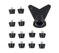 Juego de 12 tacos de repuesto para botas de fútbol con llave, rosca de 5 mm de plástico y picos de metal para un agarre antideslizante estable compatible con zapatos de senderismo de rugby de fútbol