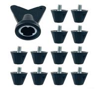 Juego de 12 tacos para botas de fútbol con llave para zapatos de rugby y senderismo, picos de metal y plástico que proporcionan un soporte antideslizante estable con rosca de 5 mm (16 mm)