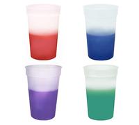 Juego de 12 vasos de estadio que cambian de color, 17 oz 8541827358, Surtido esmerilado.