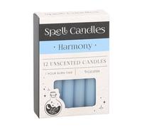 Juego de 12 velas de hechizos de armonía ritual azul claro para velas mágicas de equilibrio, magia herbal diferente con 1 hora de tiempo de combustión, velas de hechizos de cera de parafina