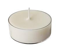 Juego de 12 velas grandes con copa transparente - Cera vegetal color marfil - Duración 10 horas - Diámetro 5,7 cm - Cereria Di Giorgio