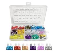 Juego de 120 fusibles para coche (2 A, 3 A, 5 A, 7,5 A, 10 A, 15 A, 20 A, 25 A, 30 A, 35 A, 40 A)