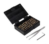 Juego de 120 letras de cobre con sello caliente de 2 x 3 x 15 mm, cinta térmica para codificación de fecha y números de lote en películas de embalaje, papel de aluminio,