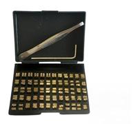 Juego de 120 piezas de 2 x 4 x 15 mm de grano de letras de cobre para DY-8 para máquina de codificación de cinta HP-241, impresión de números de lote de fecha en película de embalaje, papel brillante