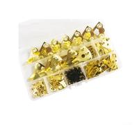 Juego de 120 piezas de accesorios de montaje de imágenes con 7 clases de carga de ganchos y clavos mixtos para enmarcar arte en yeso de madera seca (dorado)