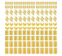 Juego de 120 piezas de joyas doradas para trenzas y rastas, 5 estilos de horquillas para el pelo, anillos y accesorios, decoraciones de trenzas para mujer