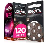 Juego de 120 Pilas para audífonos para audífonos Tamaño 312 PR41 con tecnología Sound Fusion - 20 Bombillas de 6 Pilas