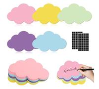 Juego de 120 tarjetas de presentación, diseño de nube, 5 colores, con 120 cintas de autoadhesivas, tarjetas de presentación, nubes