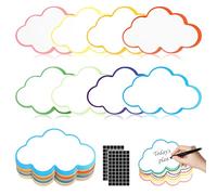 Juego de 120 tarjetas de presentación, diseño de nubes, coloridas, con 120 cintas de autoadhesivas, para estudio, oficina, presentaciones, reuniones y mapas mentales