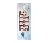 Juego de 120 uñas postizas fáciles de aplicar para mejorar las uñas de los pies con un aspecto elegante de pedicura francesa