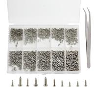 Juego de 1200 tornillos pequeños, mini autorroscantes, micro, para gafas, relojes, teléfonos, cámaras, ordenadores portátiles