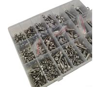 Juego de 1220 tornillos de cabeza hexagonal de acero inoxidable 304, tornillos, tuercas, arandelas, para m3, M5, M6, kit surtido para impresión 3D, reparación de equipos de bricolaje con estuche de