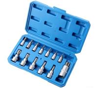 Juego de 13 brocas para llave de vaso TORX diseñadas para su uso con trinquetes de 1/4 pulgadas, 3/8 pulgadas y 1/2 pulgada en proyectos domésticos diarios (A)