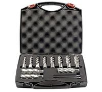 Juego de 13 cortadores anulares JESTUOUS de 3/4 pulgadas, vástago Weldon, 2 profundidades de corte y diámetro de corte de 7/16 a 1-1/16 para prensa de taladro, kit estándar HSS, dos planos con 2