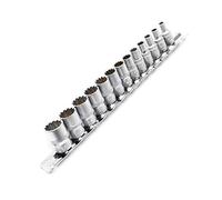 Juego de 13 llaves vaso 1/4" (6,35mm) Perfil interior 4 caras Exterior multidentado