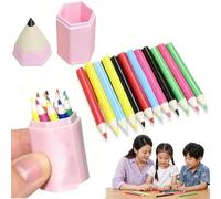 Juego de 13 mini lápices de colores para dollhouses y escenas en miniatura de bricolaje, lápices realistas de colores pequeños con estuche de almacenamiento, decoración de escritorio de dollhouse y