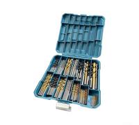 Juego de 130 brocas HSS con revestimiento de titanio, albañilería y puntas de madera para metal, madera, plástico, ladrillo y hormigón