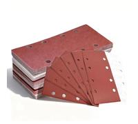 Juego de 135 hojas de lija de 80 × 133 mm, con , 40, 60, 80, 100, 120, 150, 180, 240, 320, 8 agujeros, rectangular, para lijadora orbital, madera y metal