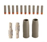 Juego de 14 boquillas y puntas de soldador Mig con tubos para antorchas de 15 ak con puntas de contacto de cobre rojo de 1,0 mm y acabado recubierto para un rendimiento estable en tareas de metalurgia