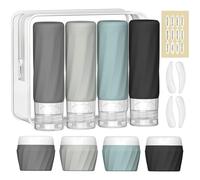 Juego de 14 botellas de viaje para artículos de tocador, aprobado por la TSA, juego de recipientes de artículos de tocador de tamaño de viaje, de silicona premium, a prueba de fugas, recargables,