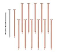 Juego de 14 clavos para quitar tocones con broca para matar árboles, utiliza tecnología de iones de cobre para detener el rebrote, fácil aplicación, control de raíces de jardín