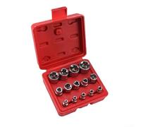Juego de 14 enchufes con caja compacta, acero cromado y tratamiento térmico, revestimiento de fosfato negro resistente a la corrosión, para reparaciones de maquinaria