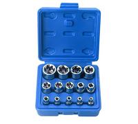 Juego de 14 llaves de vaso para exteriores, juego de llaves de vaso, 1/2 pulgadas, 1/4 pulgadas, 3/8 pulgadas, tuercas Torx E E4-E24, juego de extractores de tornillos en espiral