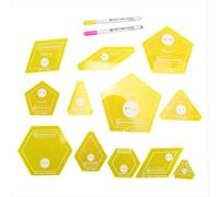 Juego de 14 plantillas para patchwork/edredones con papel inglés, herramienta para patchwork con triángulos y diamantes para coser a mano.