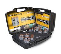 Juego de 14 sierras de corona HM carburo Amboss Werkzeuge Grey Edition 20 - 83 mm - para madera, placas de yeso, MDF y plástico - Extracción de núcleo Easy Eject, 5 veces más rápido que el bimetal