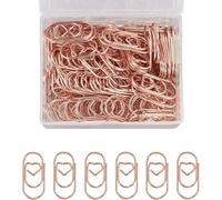 Juego de 140 clips con forma de corazón, clips de papel con forma de corazón, clip de papel, mini clips metálicos para papel, oro rosa, con caja transparente para clips de papel de oficina, aula