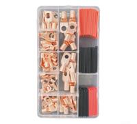 Juego de 140 terminales de cableado de cobre y fundas protectoras adecuadas para reparaciones eléctricas de automóviles y marinas con conectores de cobre (120 piezas de oro)