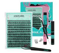 Juego de 144 extensiones de pestañas, set de extensiones de volumen C rizado con pestañas negras, fijación y sello, removedor de pestañas y aplicador, extensiones de racimo natural premium (violeta, 8