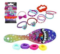 Juego de 15 accesorios para el cabello para niñas, cepillo para el pelo con bobinas simples, lazo y abalorios, gomas elásticas multicolor