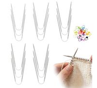 Juego de 15 agujas circulares de acero inoxidable, agujas de tejer en diferentes tamaños, 2,0 mm/2,5 mm/3,0 mm/3,5 mm/4,0 mm, agujas circulares, con 20 marcadores de punto, para calcetines, guantes