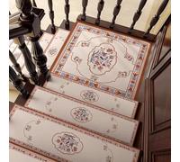 Juego de 15 alfombrillas antideslizantes para escaleras de interior con soporte de goma, 26 x 65 cm, alfombras seguras para escaleras del hogar, fáciles de instalar