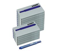 Juego de 15 cartuchos de tinta borrables LAMY T10 con gran capacidad de tinta, aptos para todos los modelos de plumas estilográficas LAMY. Cont.: 1,25 ml/cartucho. 5 uds/paquete. Color tinta: azul