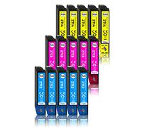Juego de 15 cartuchos de tinta compatibles con Epson 27XL para impresoras Epson WF-3620 WF-3640 WF-7110 WF-7210 WF-7610 WF-7620 WF-7710 WF-7715 WF-7720