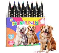 Juego de 15 colores de esmalte de uñas para perros, de secado rápido, kit de esmalte de uñas para perros hágalo usted mismo, elegante arte de uñas para perros, no tóxico, seguro para perros grandes y