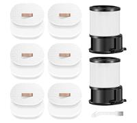 Juego de 15 filtros HEPA lavables de repuesto para aspiradoras inalámbricas Shark PowerDetect (IP3251, IP1250, IP3252, IP3124 Series) - Incluye filtros post- y premotor y cepillo de limpieza