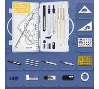 Juego de 15 herramientas de dibujo mecánico para estudiantes, kit de herramientas de dibujo para ingeniería civil, juego de compás profesion