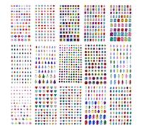 Juego de 15 hojas de diamantes de imitación, pegatinas decorativas con forma de diamantes de colores, para decoración de bricolaje, diferentes formas, adecuadas para niñas